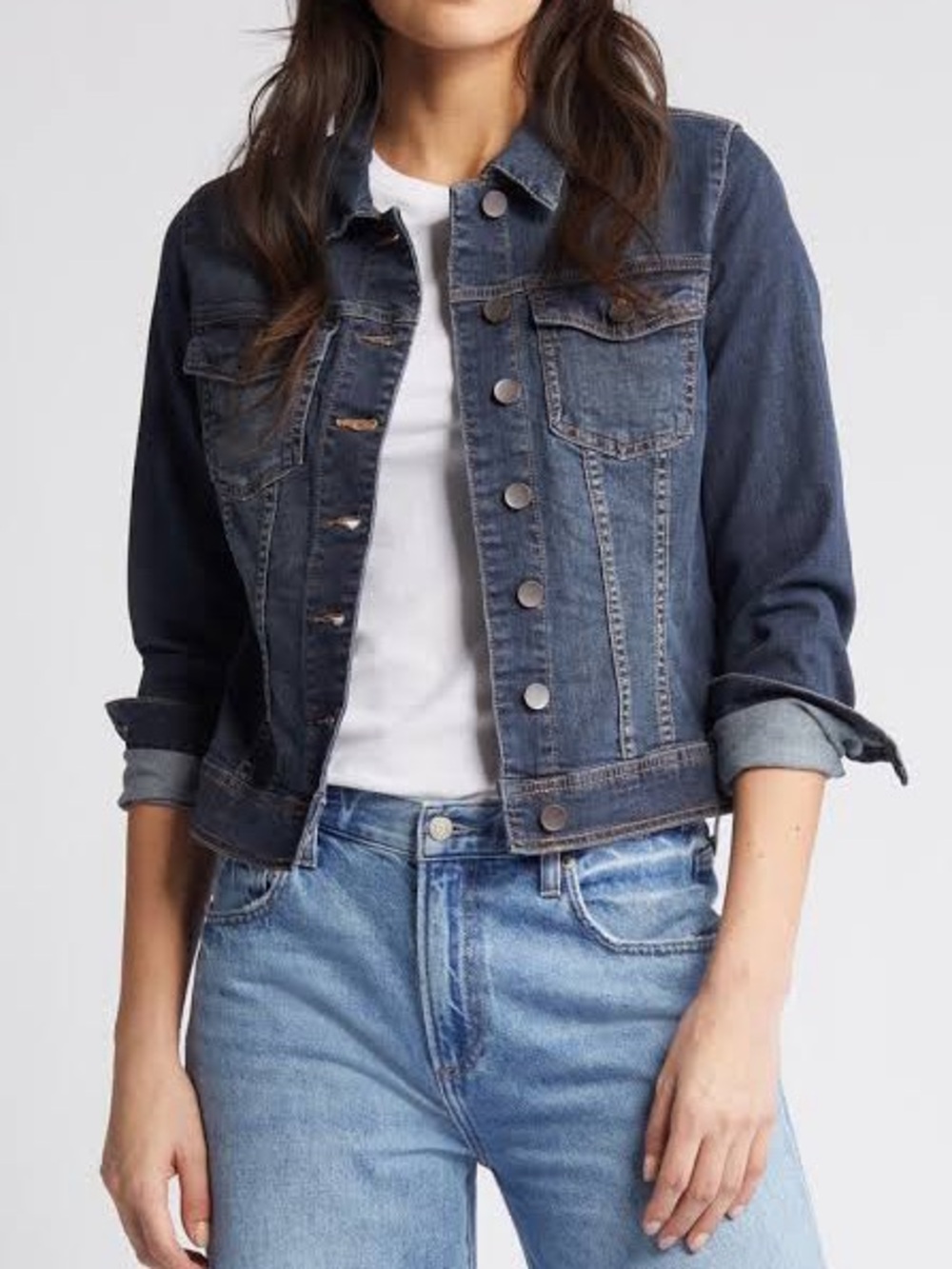 Kut from the Kloth Helena denim jean jacket 98% cotton layering size Medium